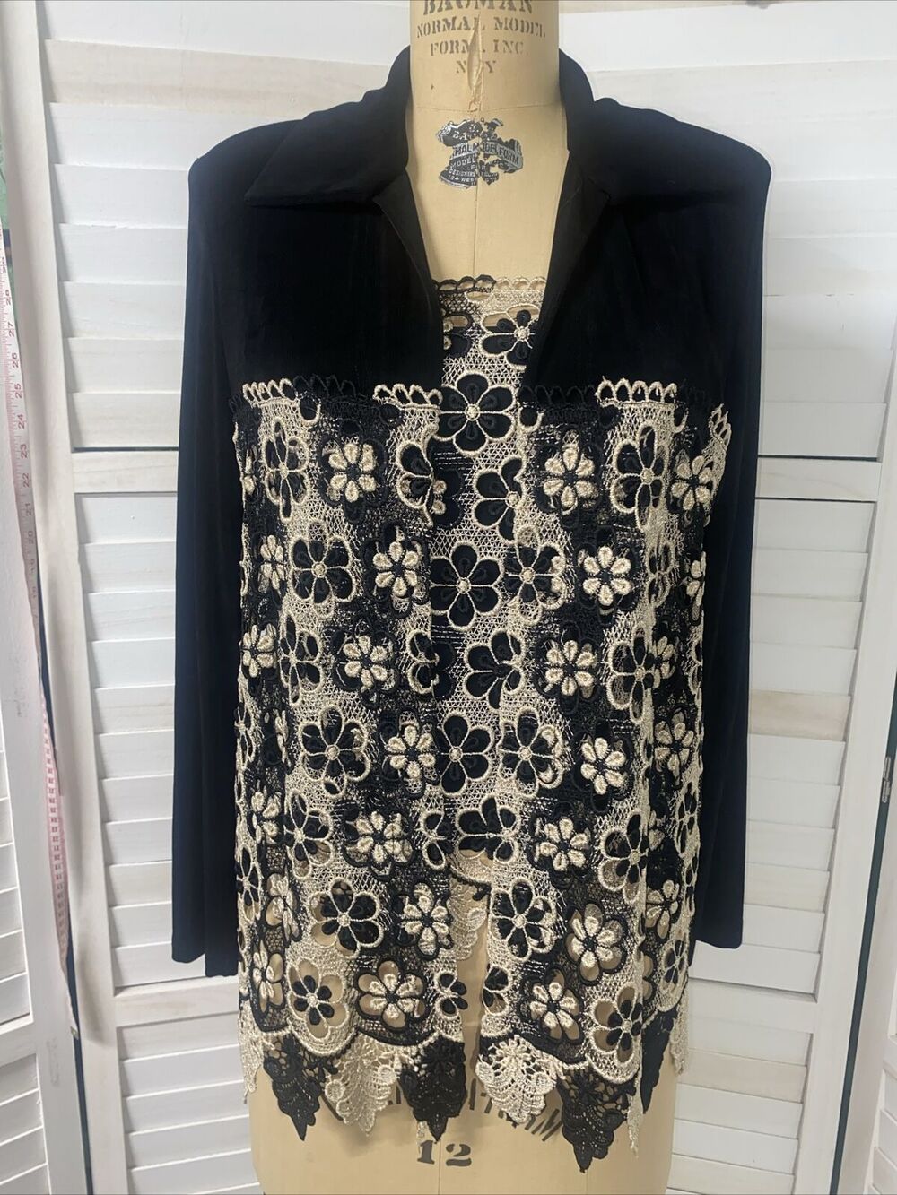 Vintage 90s 2 Piece Amanda Paris London New York Jacket Tank Black Sz Small